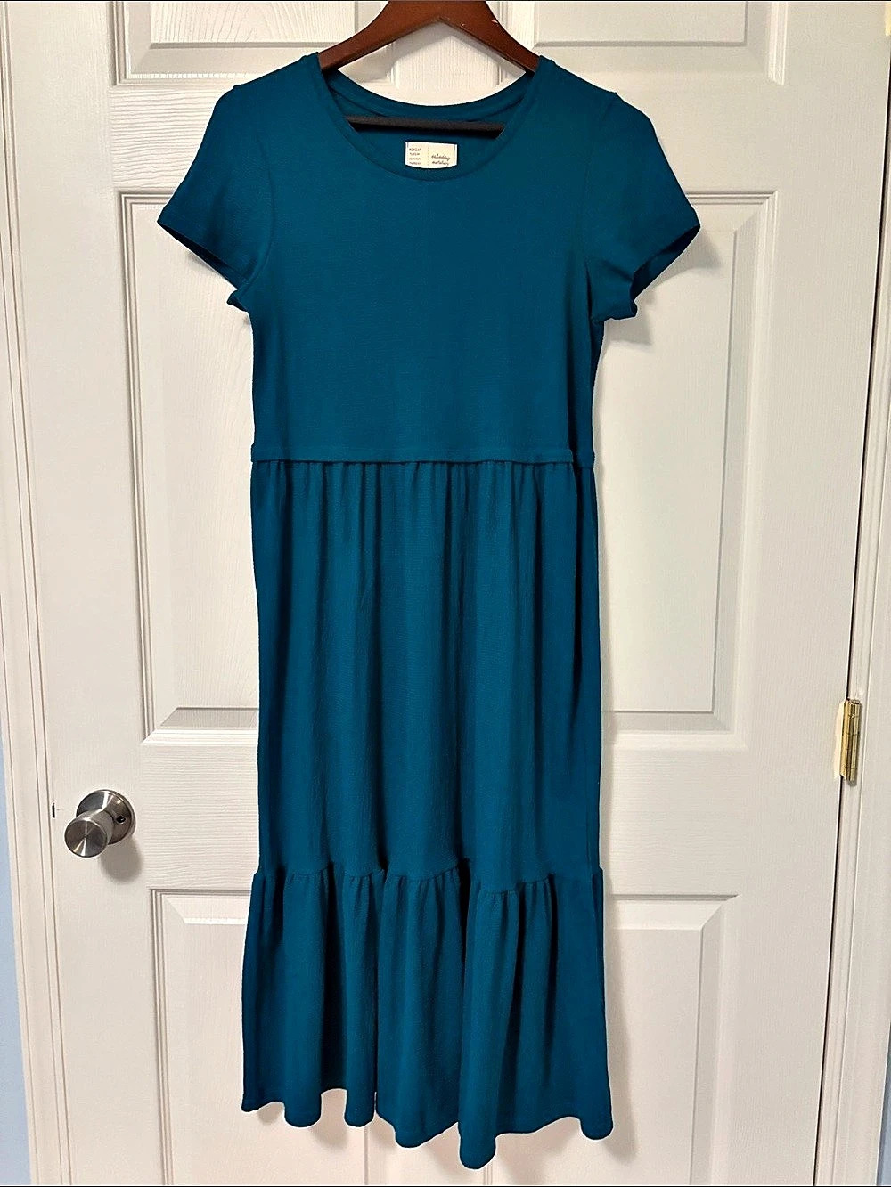 Saturday Sunday by Anthropologie Tiered Maxi Dress in Blue Size Medium Like New
